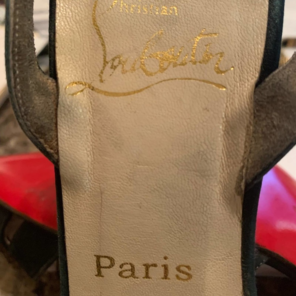 CHRISTIAN LOUBOUTIN Black CREPE SATIN  4” STILETTOS 40 1/2 - Picture 12 of 16